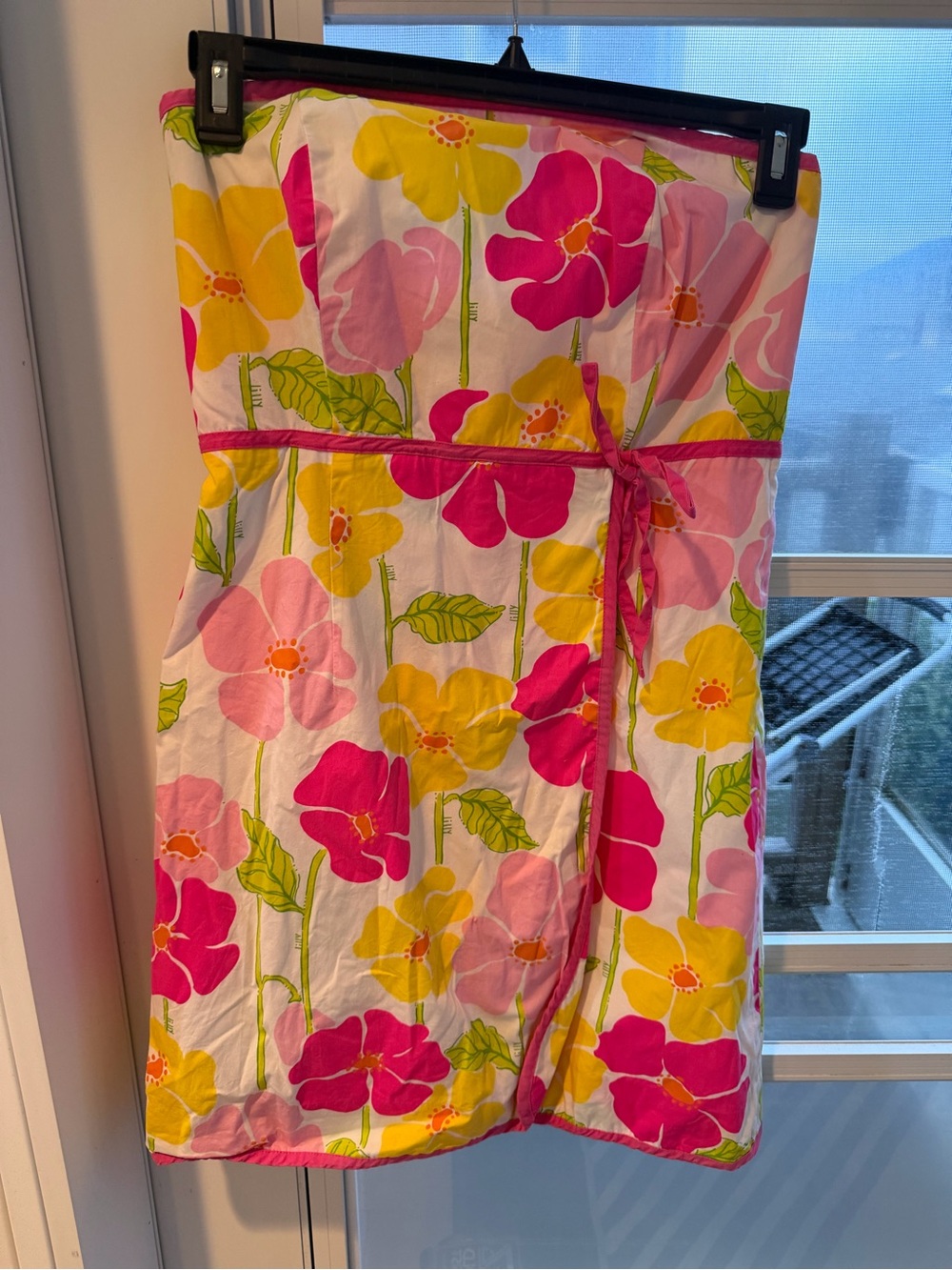 Lilly Pulitzer Pink & Yellow Floral Strapless Sundress